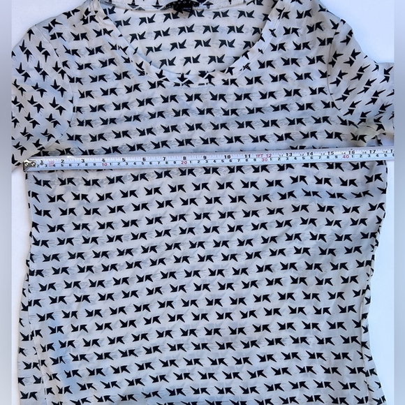 THEORY 100% silk T-shirt white black arrow - Picture 5 of 9